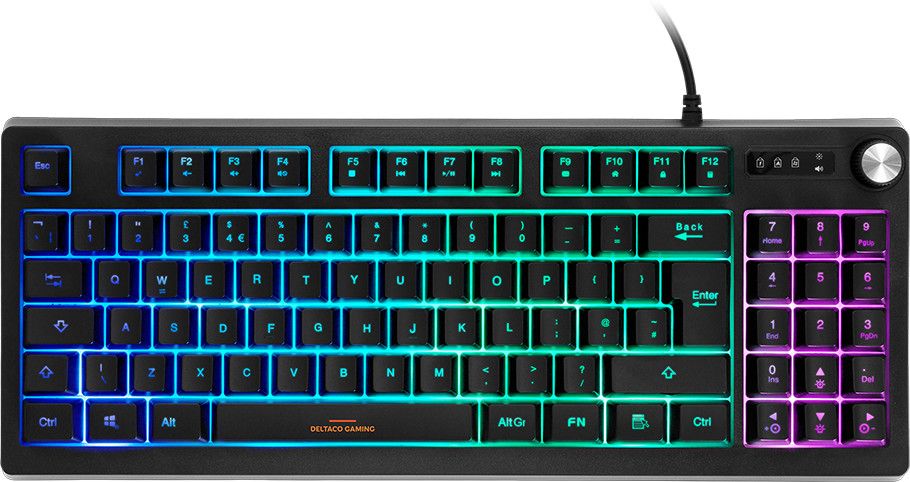 Deltaco Gaming Tkl Membrane Gaming Keyboard Rgb Uk Layout Bla