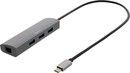 DELTACO USB-C Hub och Ntverksadapter, USB-C ha, RJ45 ho, 3xUSB-A 3.0