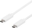 DELTACO USB-C-kabel, 0,25m, USB 3.1 Gen 1, 10 Gbps, 60W, vit