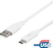 DELTACO USB-C till USB-A kabel, 1,5m, 3A, USB 2.0, vit