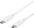 DELTACO USB-C till USB-C-kabel, 1m, USB-IF certifierad, 5Gbit/s, vit