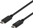 DELTACO USB-C till USB-C kabel, 5 Gbit/s, 5A, 1 m, svart