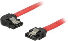 De-lock DeLOCK SATA-kabel, 0,5m, 6Gb/s, lsclip, vinklad vnster - rak, 26 AWG