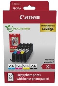 Canon CLI-551XL value pack & 10x15 PP 201 (50)