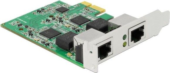 De-lock PCI Express x1 Card to 2 x 2.5 Gigabit LAN