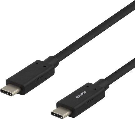 DELTACO USB-C kabel, 0,5m, USB 3.1 Gen 1, svart