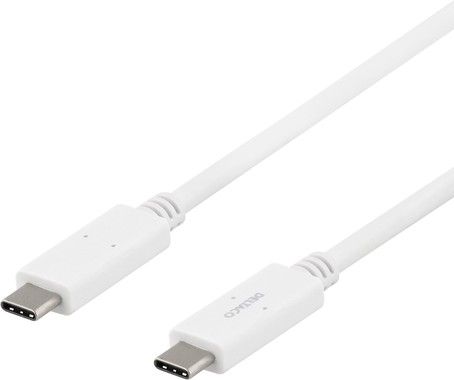 DELTACO USB-C - USB-C cable, 5Gbit/s, 5A, 1M, white