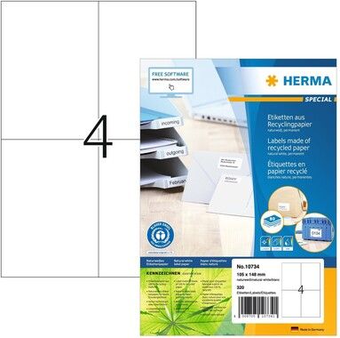 Herma etikett recycled 105x148 vit (320)