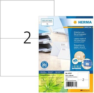 Herma etikett recycled 210x148 vit (160)