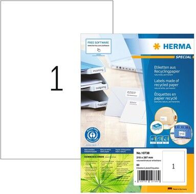 Herma etikett recycled 210x297 vit (80)