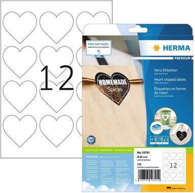 Herma label Premium hearts 60mm A4 (120)